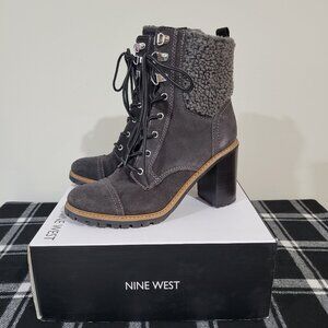 Nine West Dark Gray Suede Phaedra Boot Sz 8.5 NWT